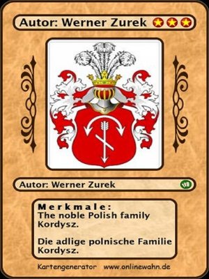 cover image of The noble Polish family Kordysz. Die adlige polnische Familie Kordysz.